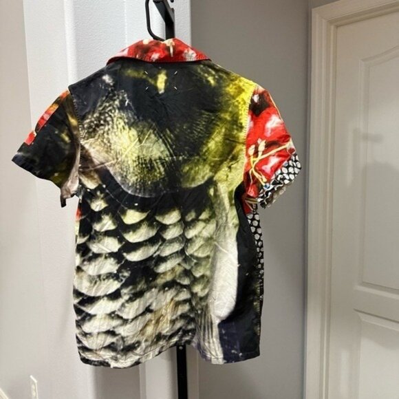 Maison Margiela Womens Cherry Fruit Button Down Short Sleeve Shirt Cotton Sz 36 - Picture 6 of 6